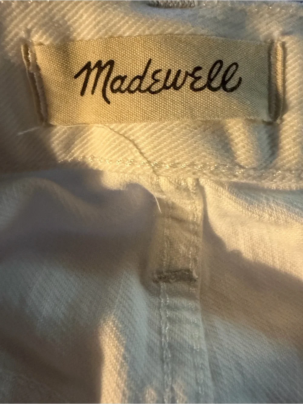 Madewell Women's White Denim Cutoff Shorts with button fly